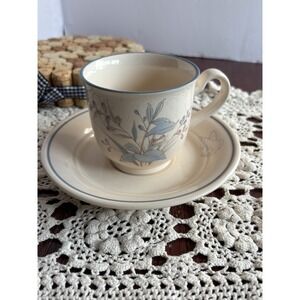 Noritake Keltcraft Kilkee 9109 Cup and Saucer Set Ireland Blue Floral Butterfly